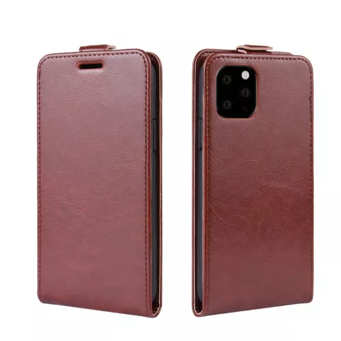 &Eacute;tui portefeuille en simili cuir &agrave; rabat vertical &eacute;tui compatible avec iPhone 11 Pro Max - Marron