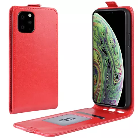 &Eacute;tui portefeuille en similicuir &agrave; rabat vertical pour iPhone 11 Pro - Rouge