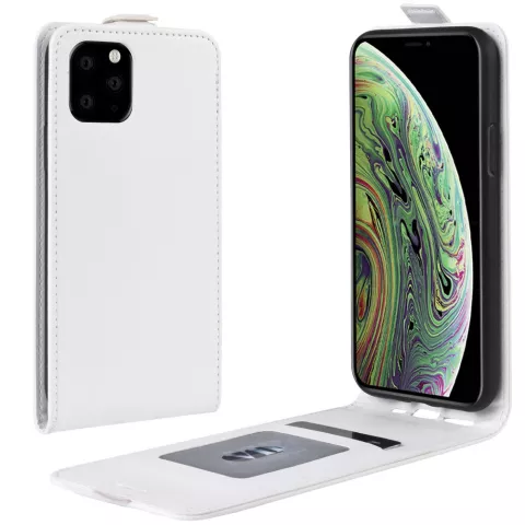 &Eacute;tui portefeuille en similicuir &agrave; rabat vertical pour iPhone 11 Pro - Blanc