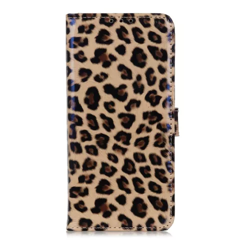 &Eacute;tui l&eacute;opard panth&egrave;re portefeuille biblioth&egrave;que compatible avec iPhone 11 Pro Max - Marron