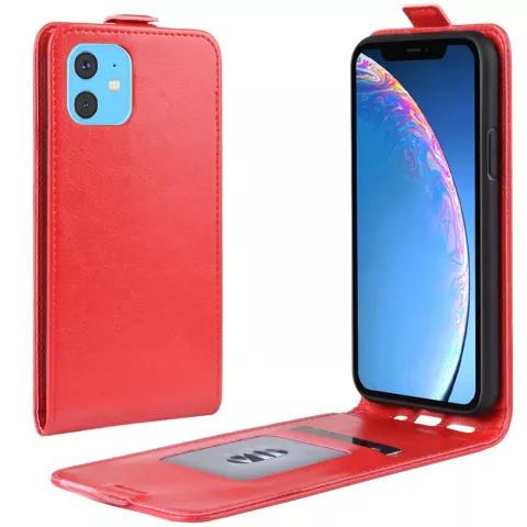 &Eacute;tui portefeuille en similicuir Flip vertical pour iPhone 11 - Rouge