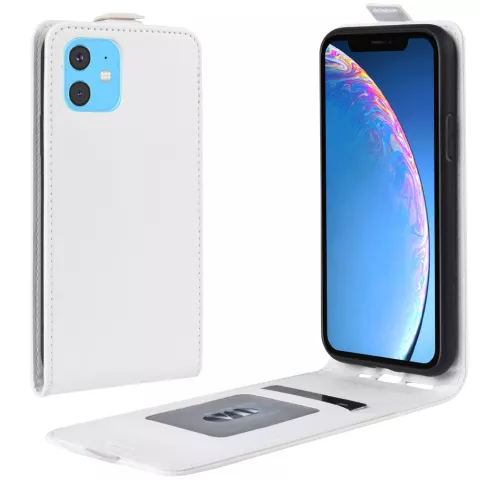 Etui Portefeuille pour iPhone 11 Vertical Flip en Cuir Faux - Blanc