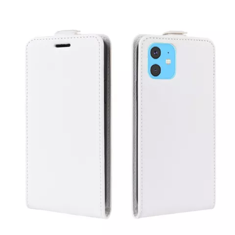 &Eacute;tui portefeuille en simili cuir &agrave; rabat vertical &eacute;tui compatible avec iPhone 11 - Blanc