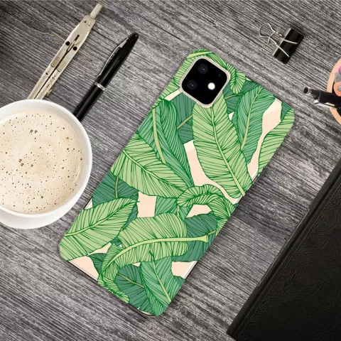 Coque Nature Feuilles Vertes Banane Plante Jungle compatible avec iPhone 11 TPU Case - Transparent