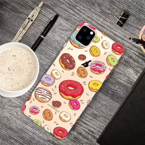 Coque iPhone 11 Pro en TPU Merry Flexible Donuts - Transparente