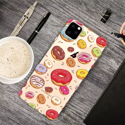 Coque Flexible Donuts Joyeux compatible avec iPhone 11 Pro TPU - Transparente