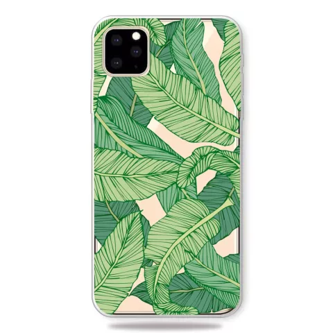 Coque iPhone 11 Pro Max TPU Nature Green Leaves Banana Plant Jungle - Transparente