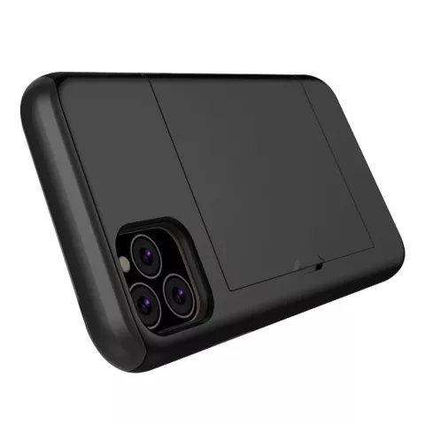 &Eacute;tui portefeuille avec porte-cartes Secret &Eacute;tui rigide en TPU compatible avec iPhone 11 Pro Max - Noir