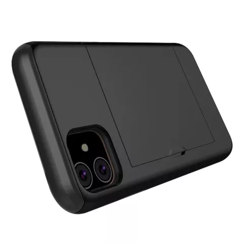 &Eacute;tui portefeuille avec porte-cartes Secret &Eacute;tui rigide en TPU compatible avec iPhone 11 - Noir