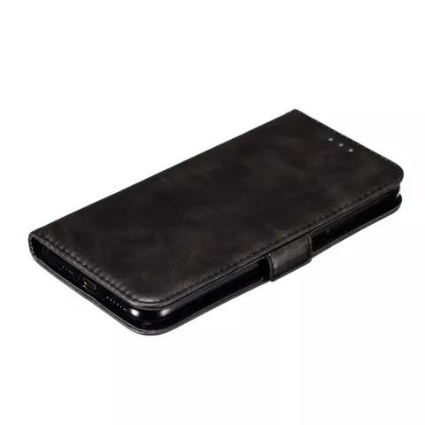 &Eacute;tui portefeuille en cuir pour biblioth&egrave;que de portefeuille compatible avec iPhone 11 Pro Max - Noir