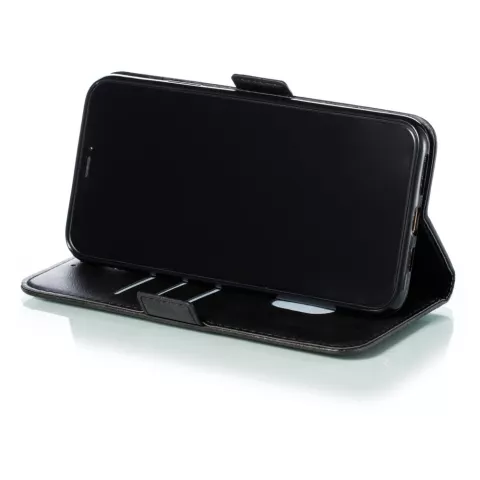 &Eacute;tui portefeuille en cuir pour biblioth&egrave;que de portefeuille compatible avec iPhone 11 Pro Max - Noir
