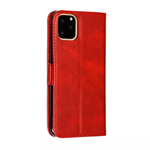 &Eacute;tui portefeuille en cuir avec &eacute;tui pour iPhone 11 Pro Max - Rouge