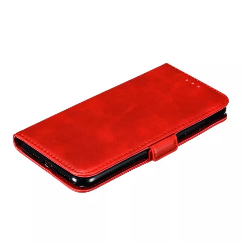 &Eacute;tui portefeuille en cuir pour biblioth&egrave;que de portefeuille compatible avec iPhone 11 Pro Max - Rouge
