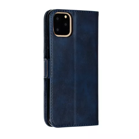 &Eacute;tui portefeuille en cuir pour biblioth&egrave;que de portefeuille compatible avec iPhone 11 Pro Max - Bleu
