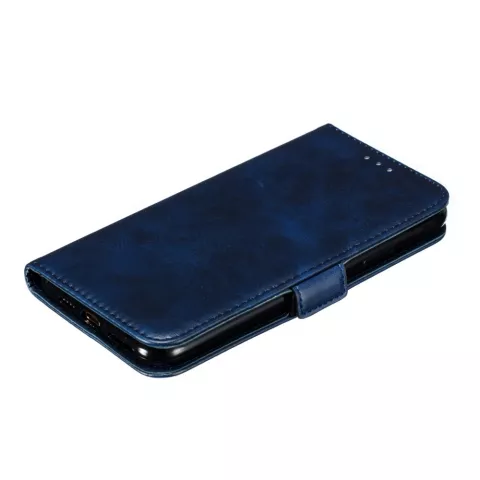 &Eacute;tui portefeuille en cuir pour biblioth&egrave;que de portefeuille compatible avec iPhone 11 Pro Max - Bleu