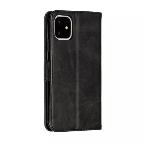 &Eacute;tui portefeuille en cuir pour biblioth&egrave;que iPhone 11 - Noir