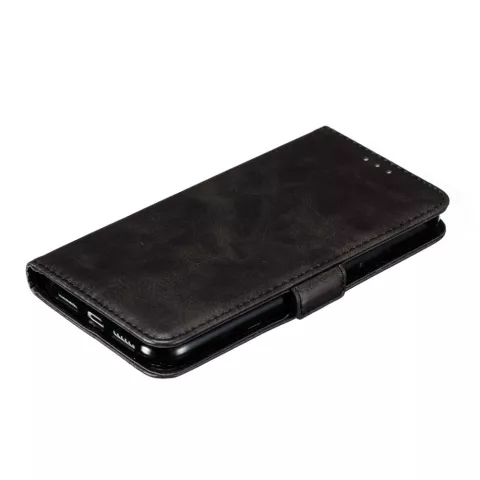 &Eacute;tui portefeuille en cuir pour biblioth&egrave;que iPhone 11 - Noir