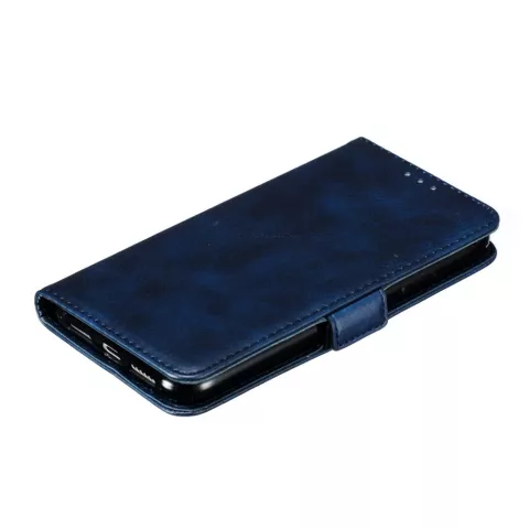 &Eacute;tui portefeuille en cuir pour biblioth&egrave;que portefeuille compatible avec iPhone 11 - Bleu
