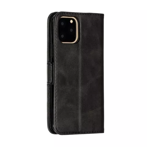 &Eacute;tui portefeuille en cuir pour biblioth&egrave;que portefeuille compatible avec iPhone 11 Pro - Noir