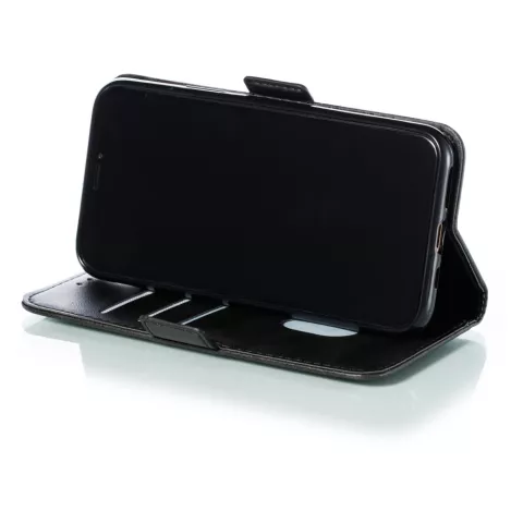 &Eacute;tui portefeuille en cuir pour biblioth&egrave;que portefeuille compatible avec iPhone 11 Pro - Noir