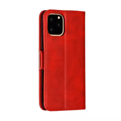 Etui portefeuille en cuir pour iPhone 11 Pro - Rouge