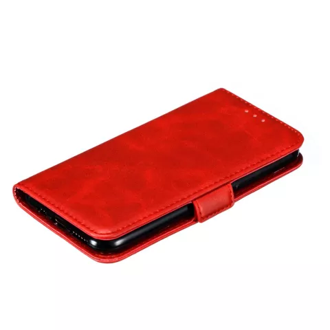 &Eacute;tui portefeuille en cuir pour biblioth&egrave;que de portefeuille compatible avec iPhone 11 Pro - Rouge
