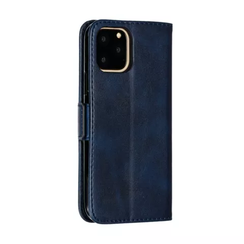 &Eacute;tui portefeuille en cuir pour biblioth&egrave;que de portefeuille compatible avec iPhone 11 Pro - Bleu