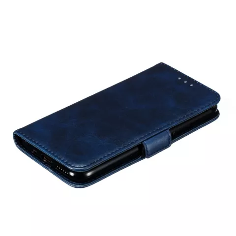 &Eacute;tui portefeuille en cuir pour biblioth&egrave;que de portefeuille compatible avec iPhone 11 Pro - Bleu