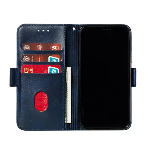 &Eacute;tui portefeuille en cuir pour biblioth&egrave;que de portefeuille compatible avec iPhone 11 Pro - Bleu