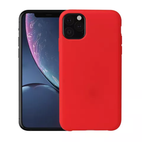 Soft Silky compatible avec iPhone 11 Pro Red Case TPU Case - Rouge