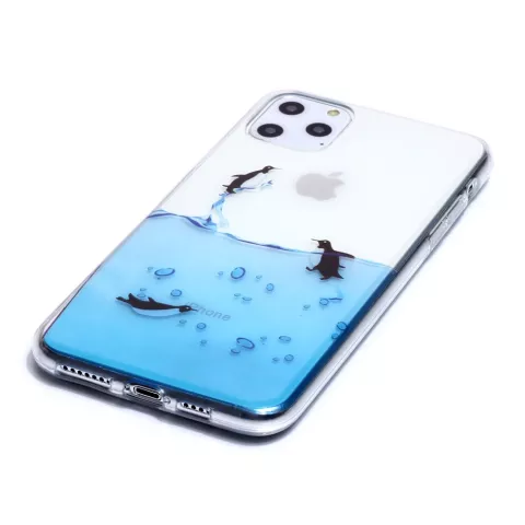 Coque Pingouin Coque en TPU compatible avec iPhone 11 Pro Max - Transparente