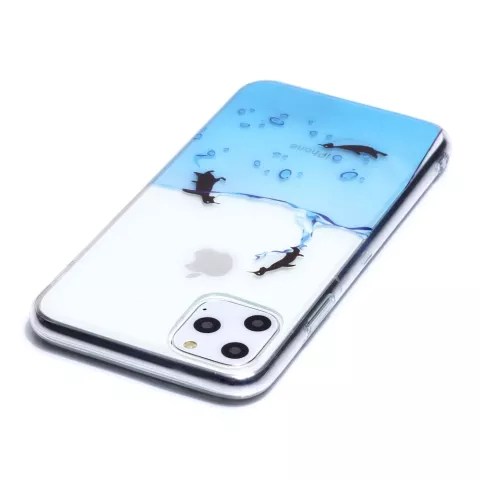 Coque Pingouin Coque en TPU compatible avec iPhone 11 Pro Max - Transparente
