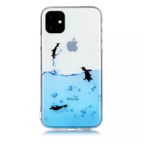 Coque Pingouin Coque en TPU compatible avec iPhone 11 - Transparente