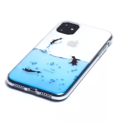 Coque Pingouin Coque en TPU compatible avec iPhone 11 - Transparente