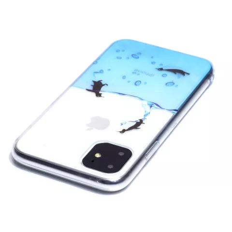 Coque Pingouin Coque en TPU compatible avec iPhone 11 - Transparente