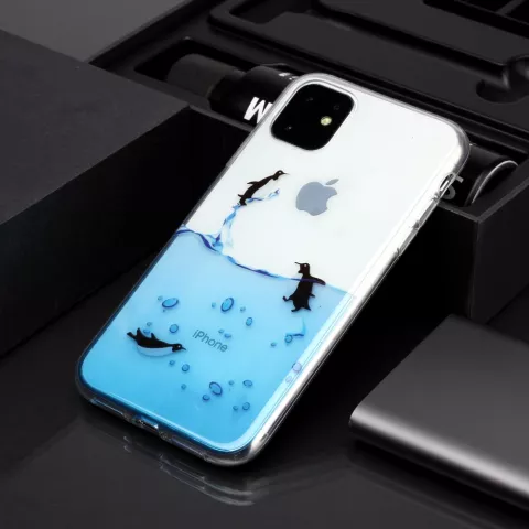 Coque Pingouin Coque en TPU compatible avec iPhone 11 - Transparente