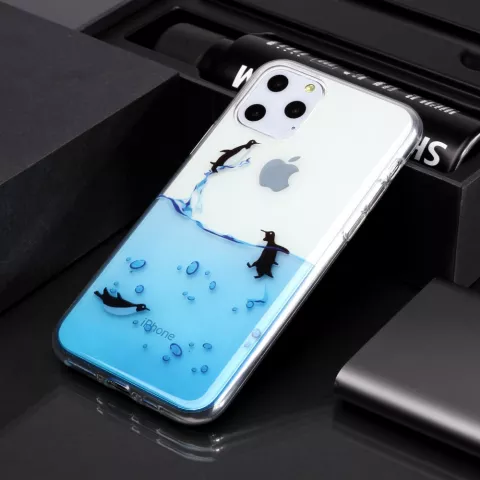 Coque Pingouin Coque en TPU compatible avec iPhone 11 Pro - Transparente