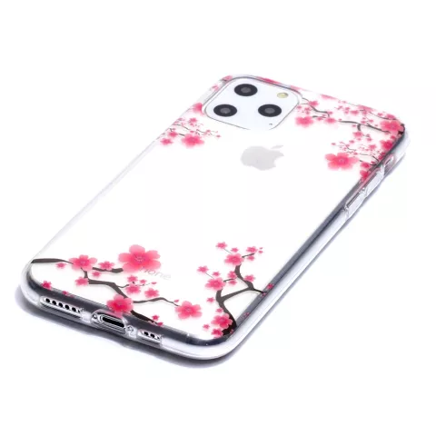 Coque Nature Fleurs Branches Rose TPU iPhone 11 Pro - Transparente