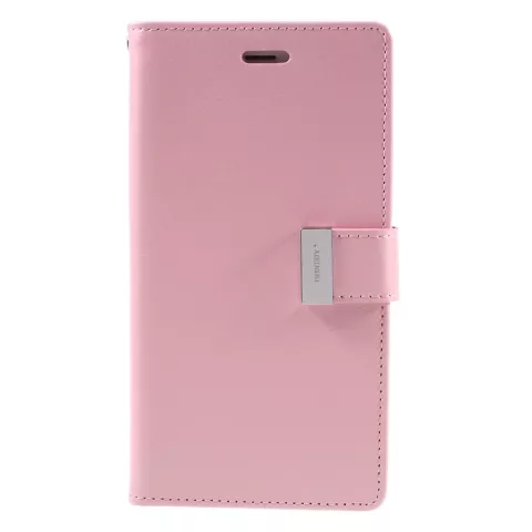 Mercury Goospery Leather compatible avec iPhone 7 Plus 8 Plus Walletcase 7 cartes - Rose