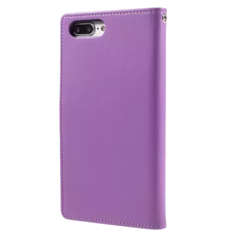 Mercury Goospery Leather compatible avec iPhone 7 Plus 8 Plus Walletcase 7 cartes - Violet