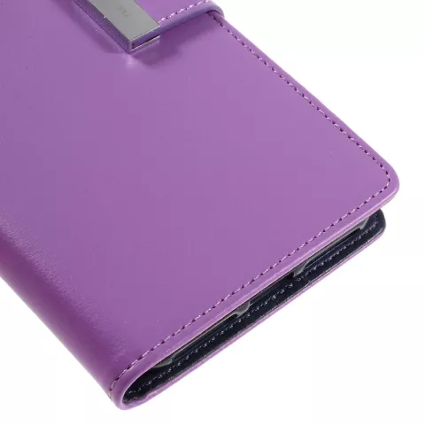 Mercury Goospery Leather compatible avec iPhone 7 Plus 8 Plus Walletcase 7 cartes - Violet