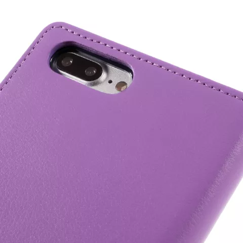 Mercury Goospery Leather compatible avec iPhone 7 Plus 8 Plus Walletcase 7 cartes - Violet