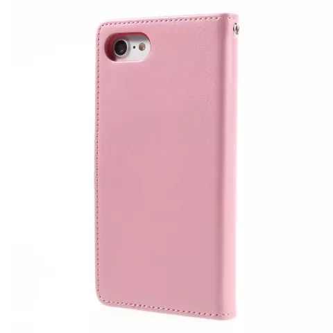 Mercury Goospery Leather compatible avec iPhone 7 8 SE 2020 SE 2022 &Eacute;tui portefeuille 7 cartes - Rose