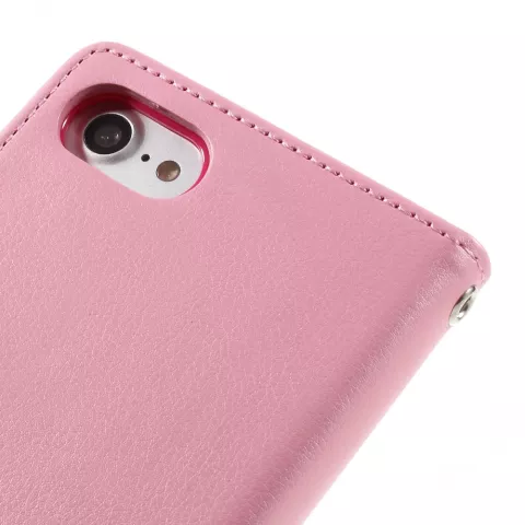 Mercury Goospery Leather compatible avec iPhone 7 8 SE 2020 SE 2022 &Eacute;tui portefeuille 7 cartes - Rose