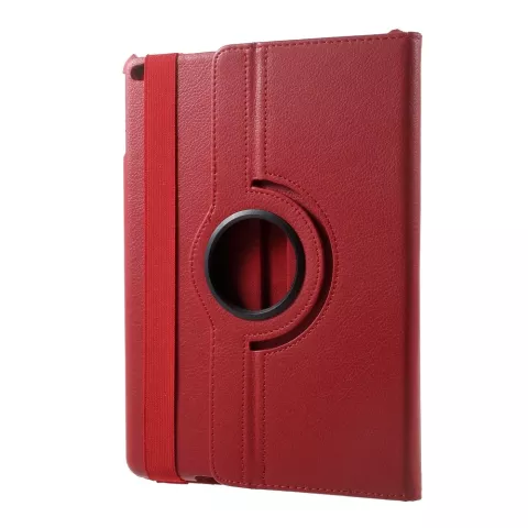 Protection 360 tours en cuir artificiel &agrave; rabat - convient compatible avec iPad 2017 2018 - rouge
