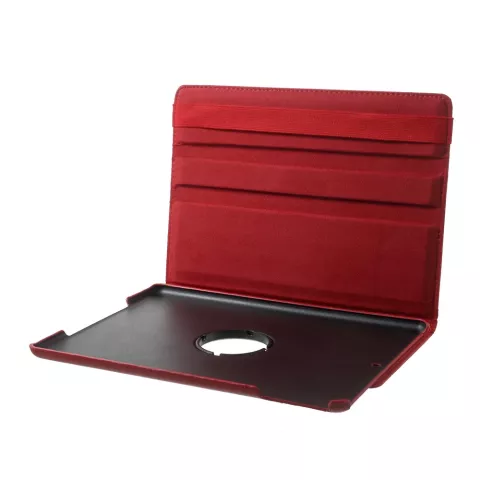 Protection 360 tours en cuir artificiel &agrave; rabat - convient compatible avec iPad 2017 2018 - rouge
