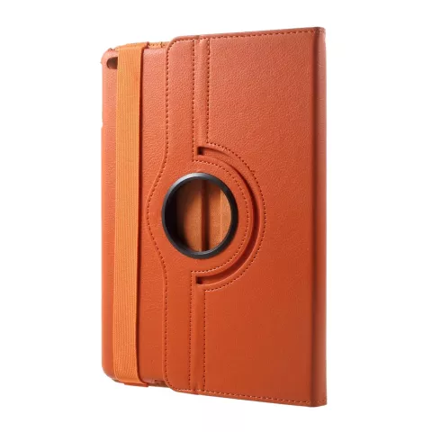 Housse de protection &agrave; rabat en cuir artificiel 360 tours - convient compatible avec iPad 2017 2018 - Orange