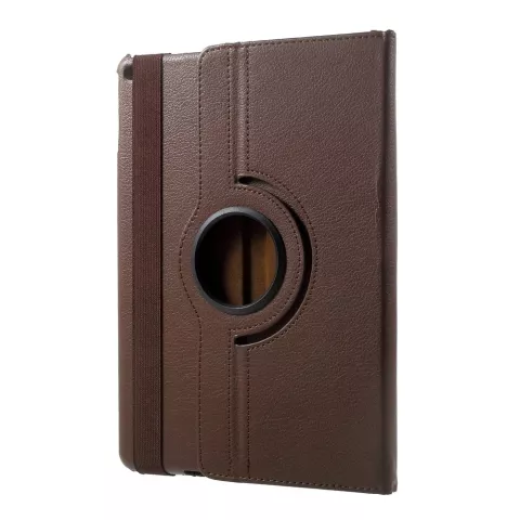 &Eacute;tui Folio en Cuir Grain Litchi compatible avec iPad 2017 2018 - Marron
