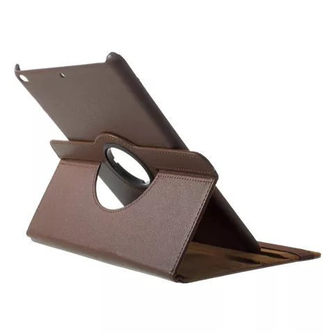 &Eacute;tui Folio en Cuir Grain Litchi compatible avec iPad 2017 2018 - Marron