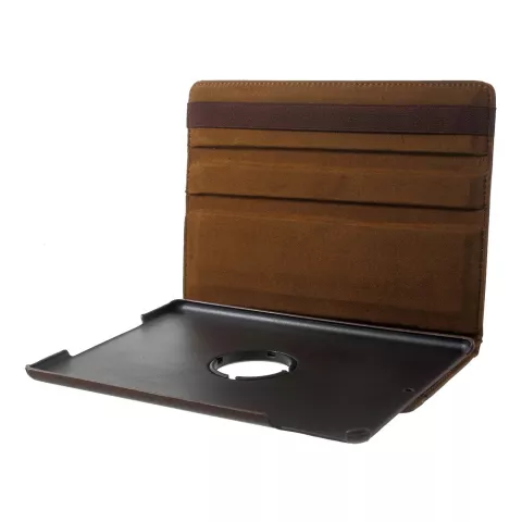 &Eacute;tui Folio en Cuir Grain Litchi compatible avec iPad 2017 2018 - Marron
